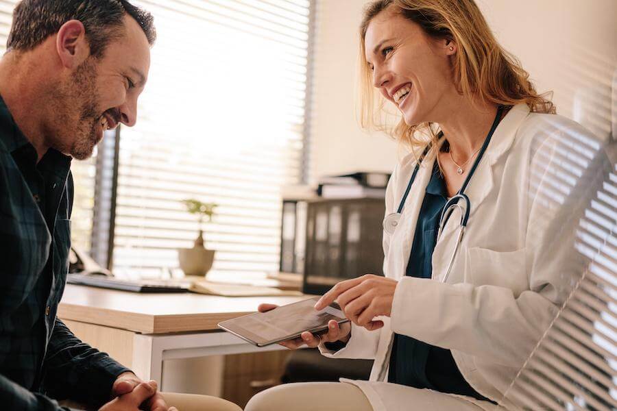 Doctor talking to her patient
